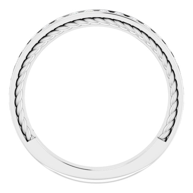 0.50 ct. Round Cut Diamond Wedding Band Channel Set Anniversary Ring-VIRABYANI